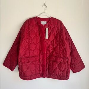 Hudson Oversized Quilted Liner Jacket – Wine Red – Size Medium – NWT